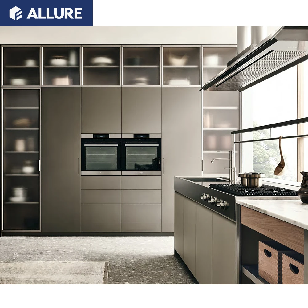 Allure Stainless steel Smart kitchen cabinet Set Industrial fashion Style Luxury modern design kitchen cabinets wholesale