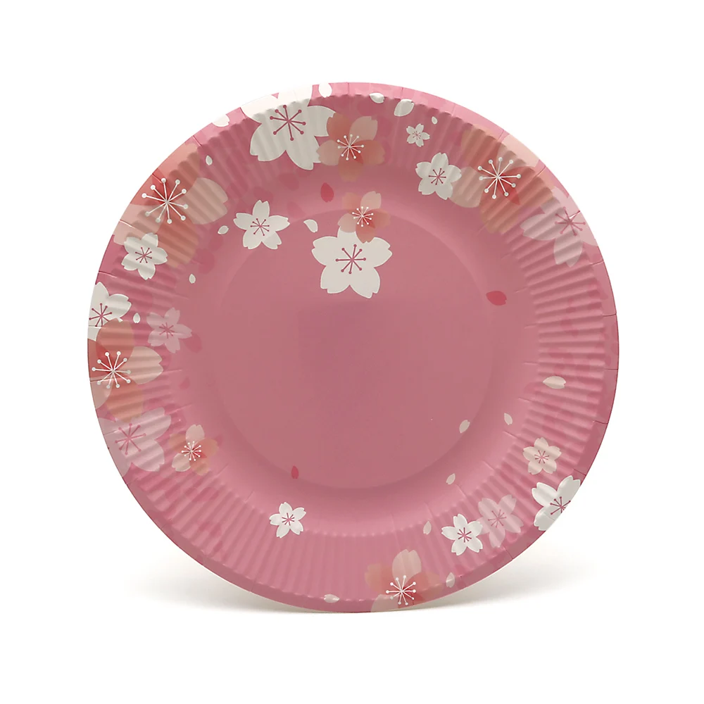 LuzhouPack Factory Custom Special Shaped Colorful Birthday Party Tableware Coloured Disposable Party Paper Plate