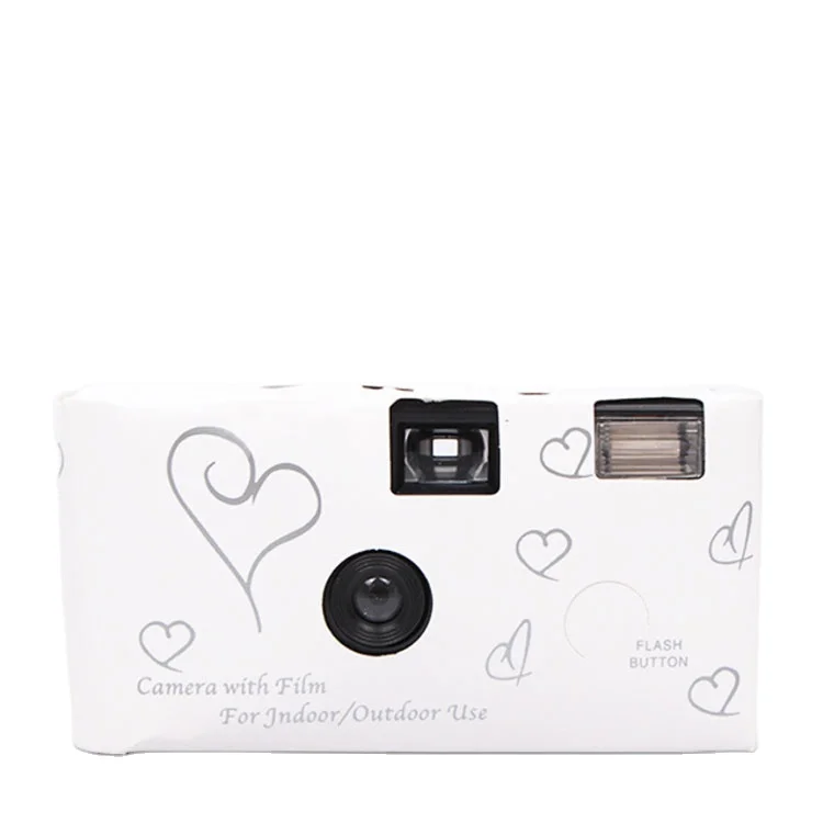 Hayamou White Wedding Cameras Vintage Toy Film Simple Use Roll Point And Shoot Plastic Pink Negative Disposable Camera