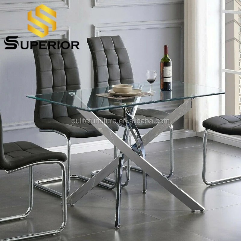 Wholesale restaurant dining table and chair metal stainless steel frame