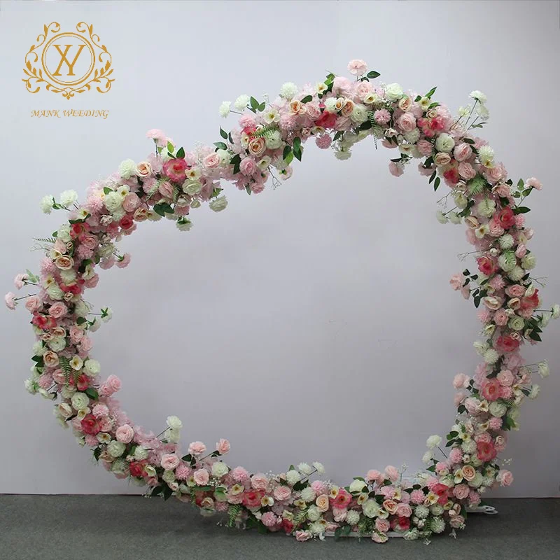 Heart-shaped Arch New Photo Props Metal Flower Frame Backdrop Arch for Outdoor Wedding Lighting Arch Decoration