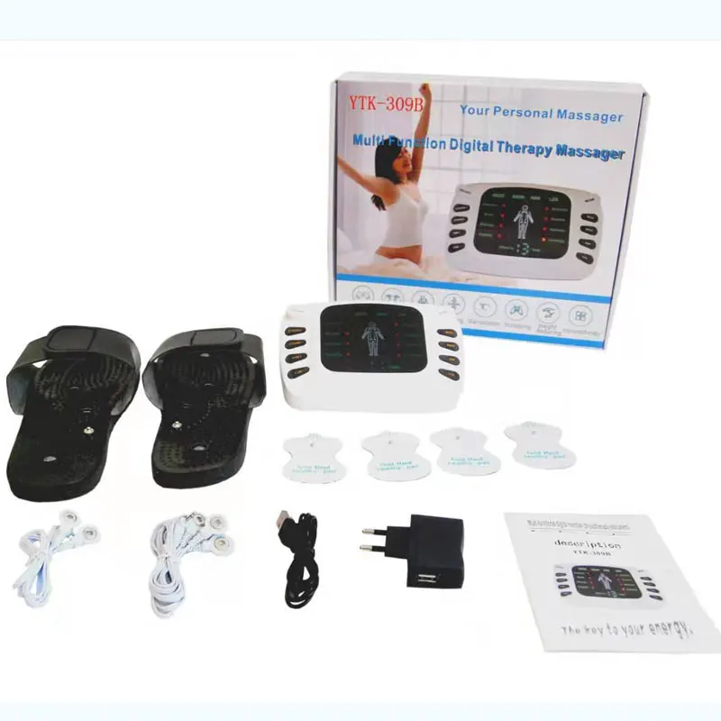 Pulse relaxation digital meridian physiotherapy electric massage machine with cushion slippers