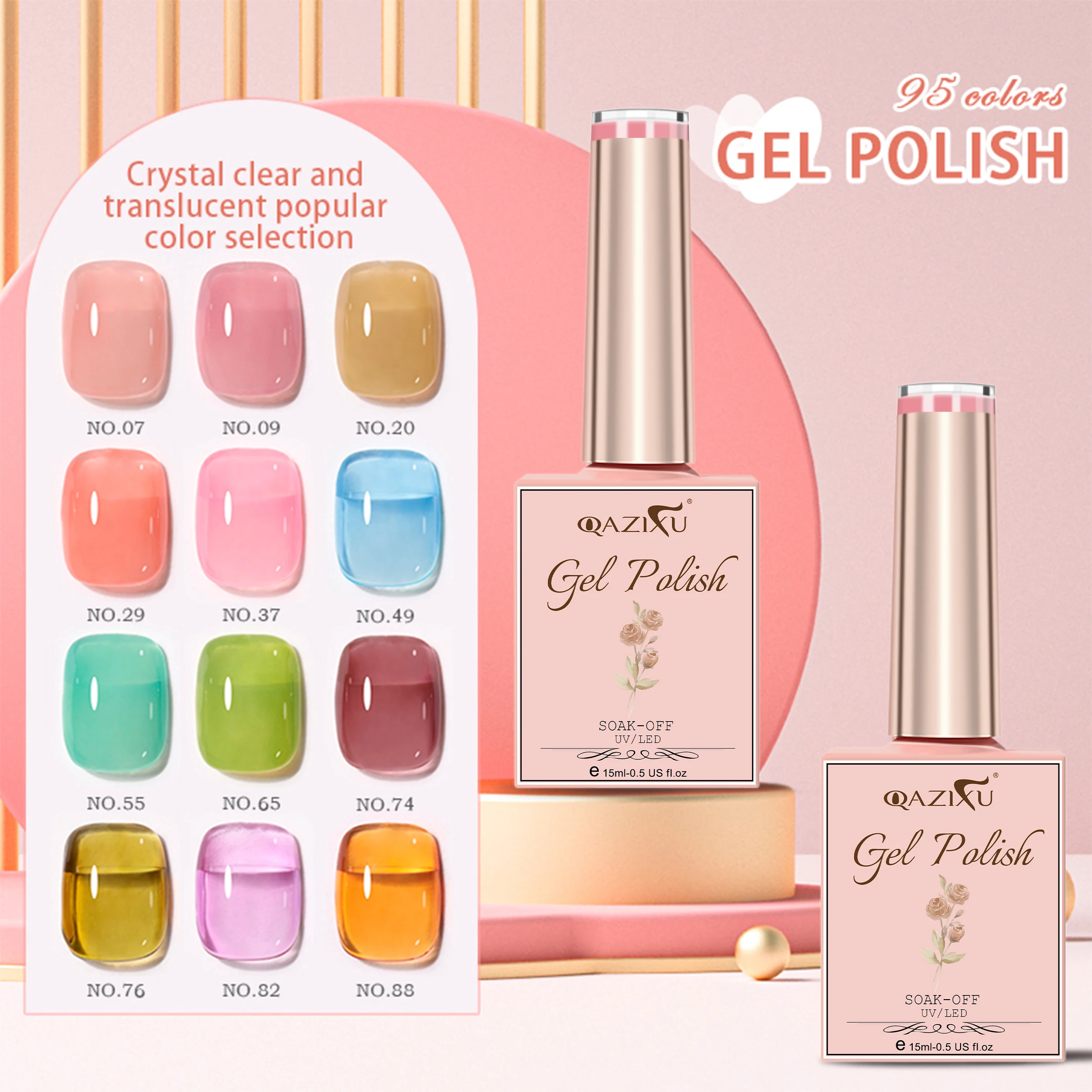 Free sample 95  Colors uv jelly nail polish set Soak Off LED UV Nail Gel Polish set