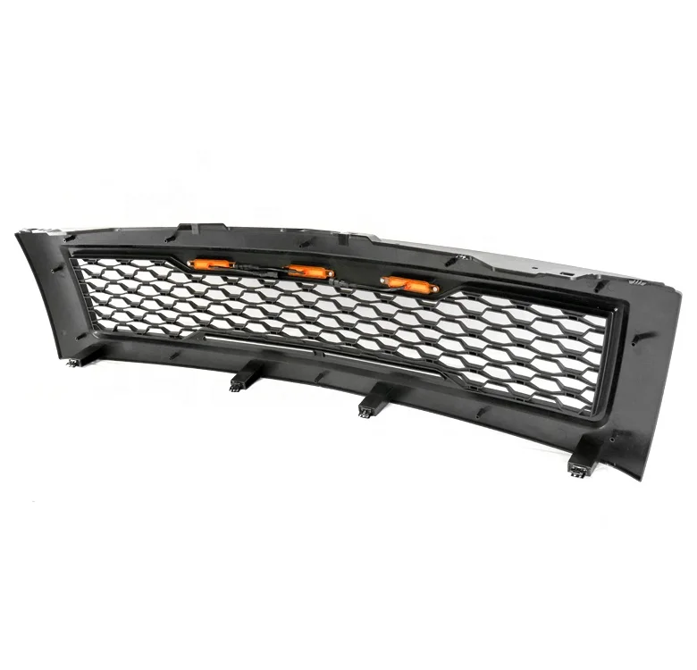 Cheap upgrade car parts ABS Black Chromed Front grille grill For chevy Auto part silverado 1500 2007-2013 with LED lights emblem
