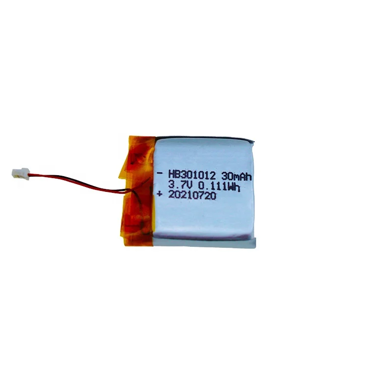 
HB 301012 3.7V 30mah Lithium Ion Battery Pack For Headset Lithium Polymer Battery 