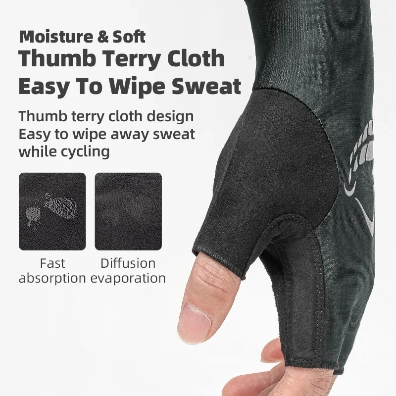 Bike Half Gloves Bicycle Motorcycle Smile Face Summer Comfortable Shock Absorption Breathable Nylon Thumb Terry cloth Design