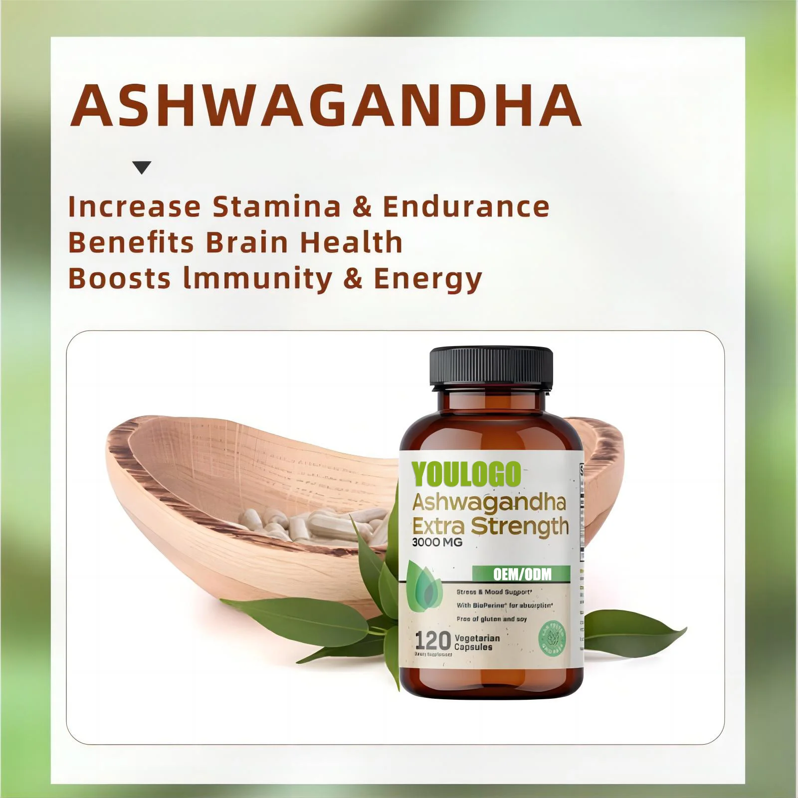 Factory Direct Sale ashwagandha capsules ksm-66  supplements