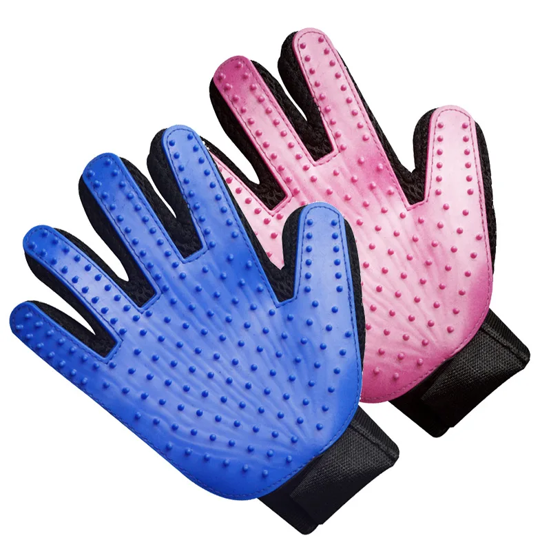 delomo pet grooming gloves Cat Gloves Pet Dog Brush Pet Double Sided Gloves Comb Cleaning Grooming Cat