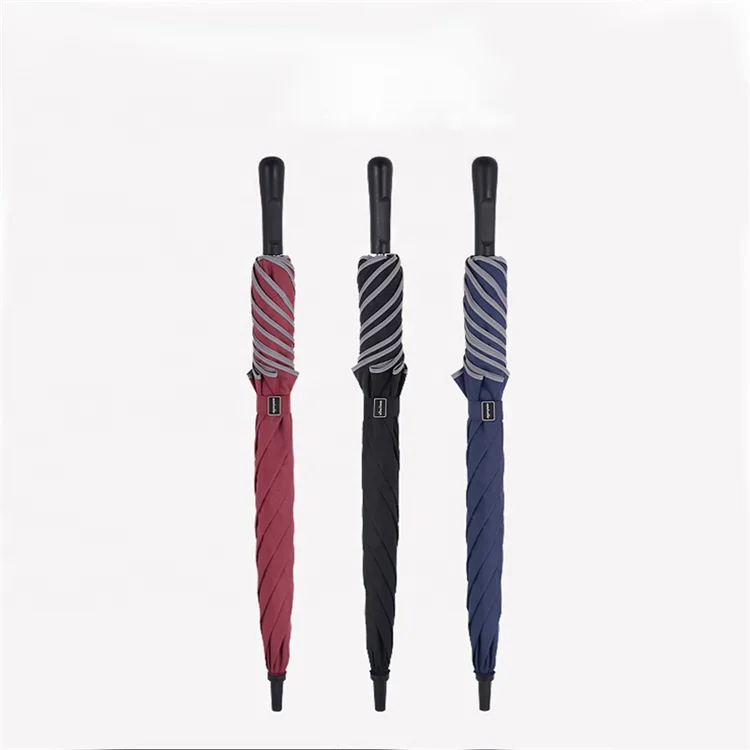 Logo Prints Semi-automatic Straight Umbrella Polyester Blunt Umbrella