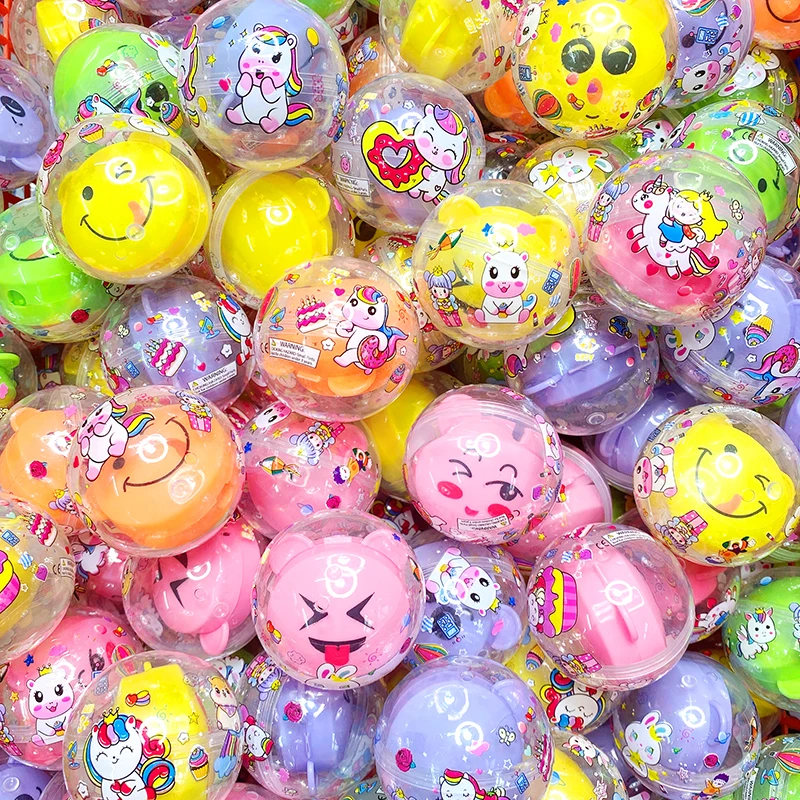 50*50 mm Transparent Twisted Egg Toy Surprise Eggs Gachapon Vending Machine Capsule Toys Round Ball Filled Doll Toys