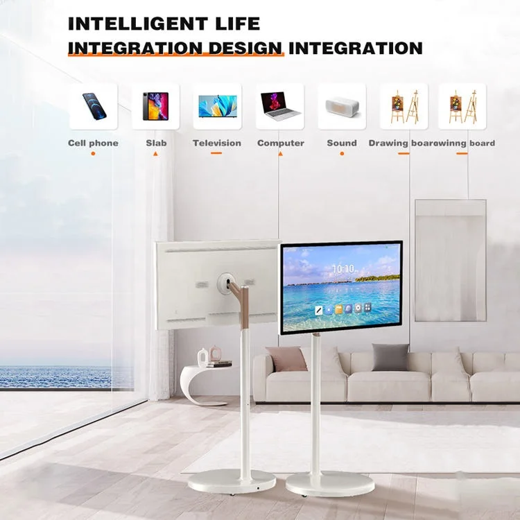Stand By Me Tv 27 32inch Facebook Tiktok Video Player Lcd Touch Screen Rotatable Portable Tv Interactive Smart Tv With Battery