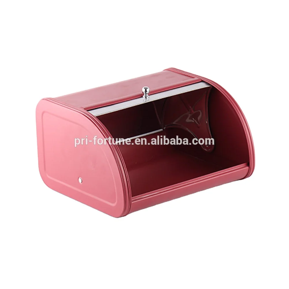Kitchen Bread Box Bread Bin Red Novelty Storage Boxes & Bins Stainless Steel Food Container 1pc/ White Box Metal Round KOREAN