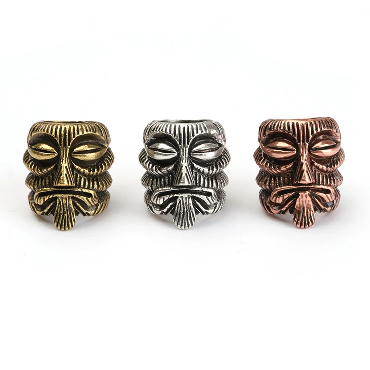 Brass Skull Paracord Beads Antique StyleParacord Accessories EDC Survival Bracelet Making