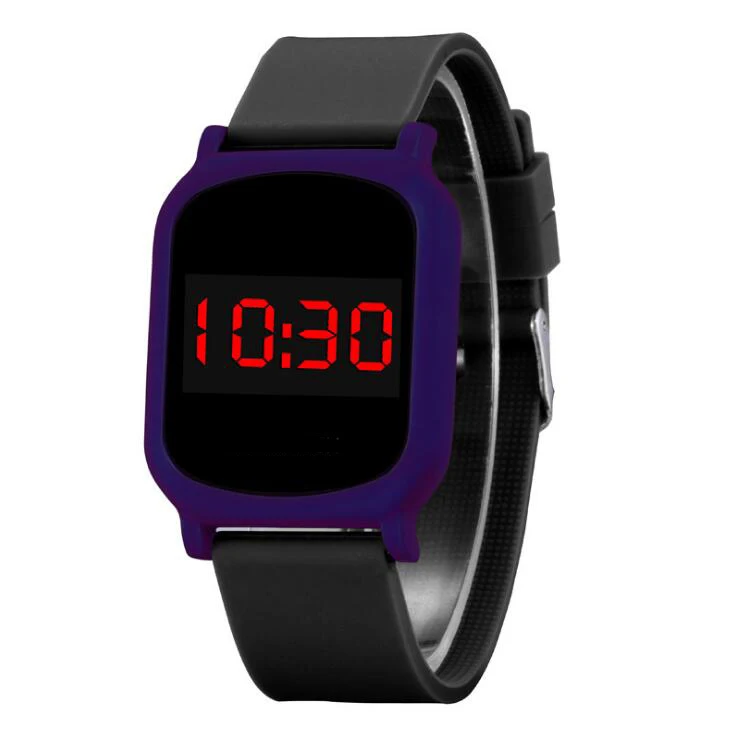Square Plastic Custom Color Led Digital Touch Screen Waterproof Wrist Watch