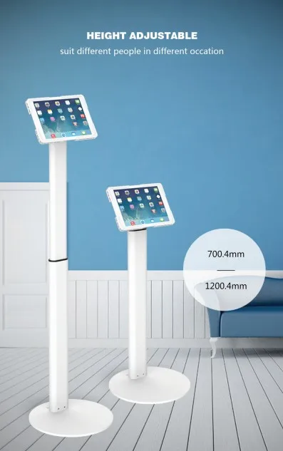 Height adnjustable floor stand kiosk for ipad photo booth stand kiosk