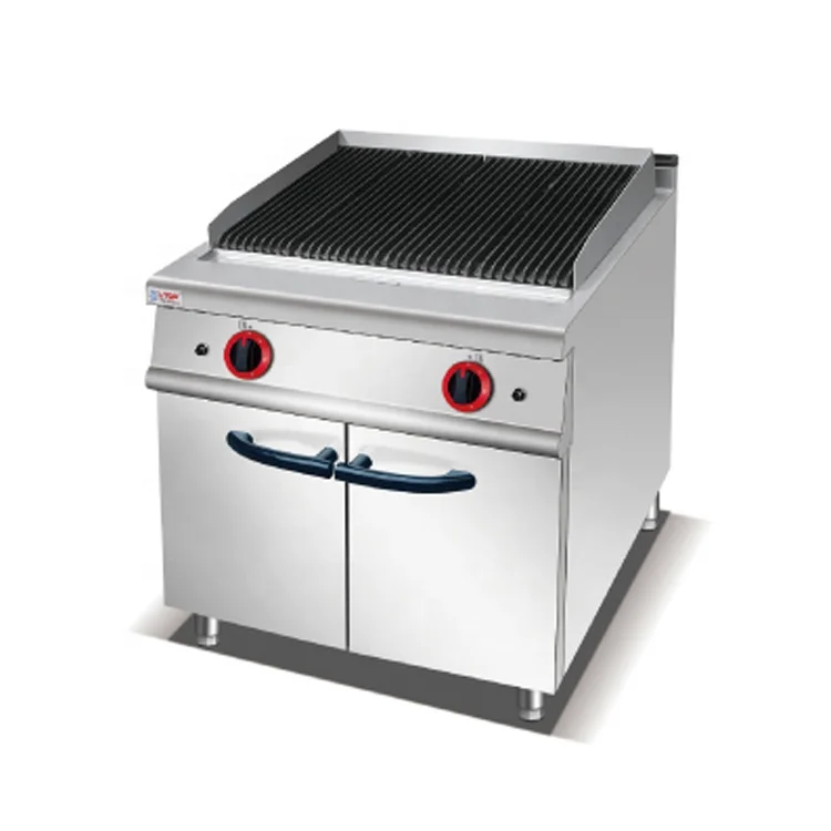Stainless Steel Surface Gas Griddle Grill For Food Service Industry Commercial Kitchen Equipment Lava Rock Grill