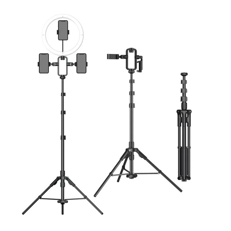 360 rotary clip network popular live streaming 1.9-meter photography live streaming expandable aluminum alloy floor stand