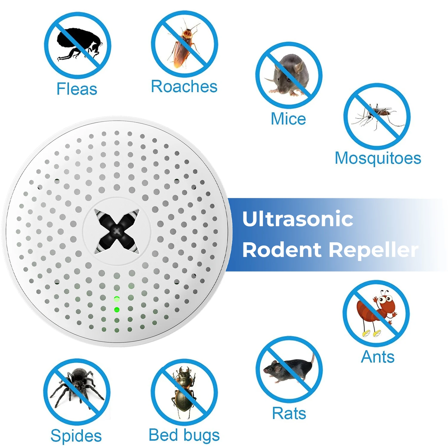 25Khz Ultrasonic Rodents Repeller Fire-Resistant Smart Pest Control for Mice Squirrel Truly Effective Plug in Mouse Repeller