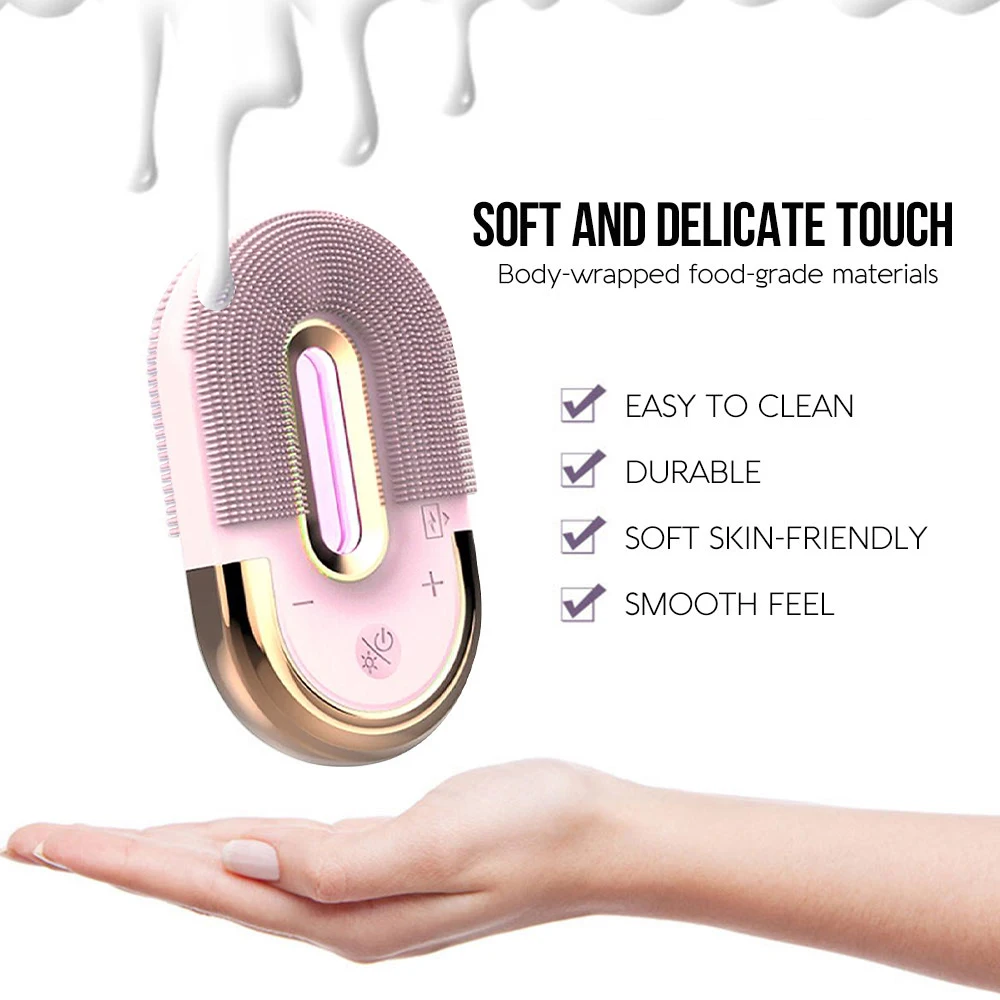 
Ce FC Rohs Approved Food Grade Silicone Ip67 Waterpoof Multiple Modes Facial Brush 