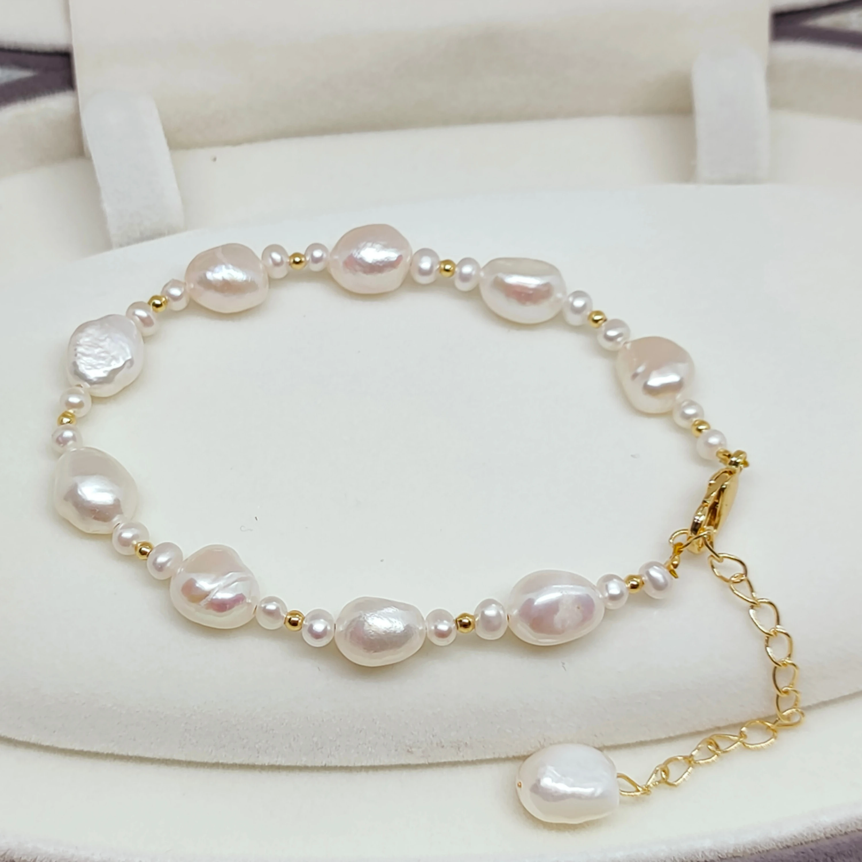 Factory direct sale handmade Baroque freshwater pearl bracelet ladies new pearl bracelet joyas de perlas