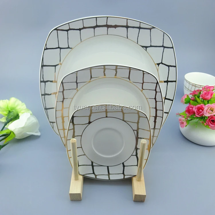 High quality popular design bone china arcopal dinnerware square italian dinner sets