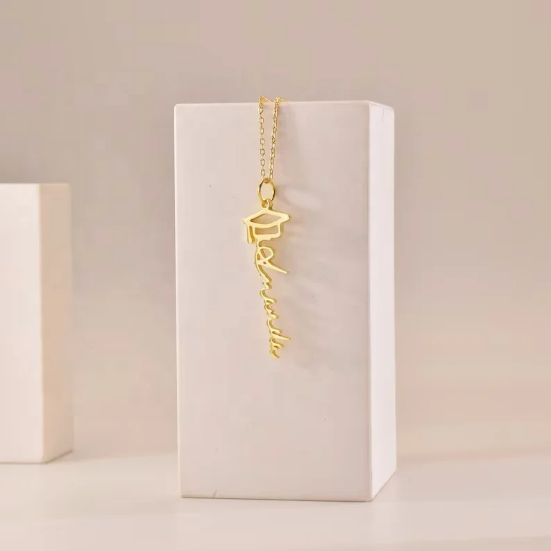 MECYLIFE Graduation Bachelor Cap Custom Name Personalized Necklace for Her Grad Jewelry for Girl  Class of 2024