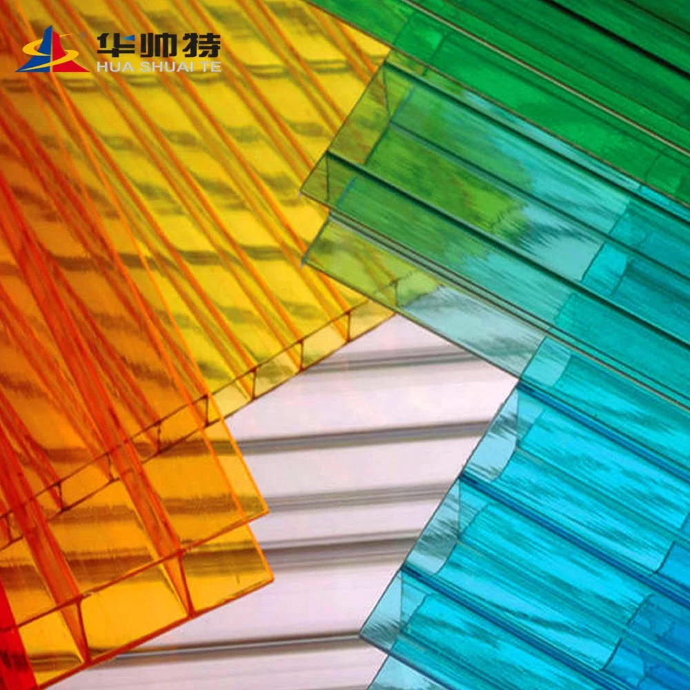 HUASHUAITE 10mm polycarbonate multiwall sheet with pe film protection for small garden greenhouse