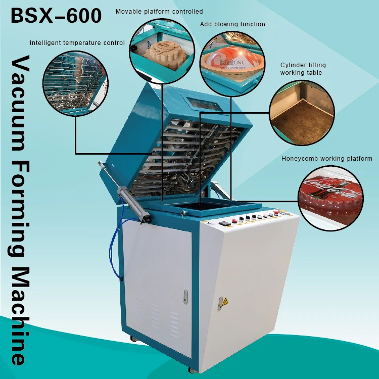 Небольшая вакуумная формовочная машина для пластикового акрилового ПВХ ПЭТ PET ABS листовая вывеска световая коробка для изготовления писем