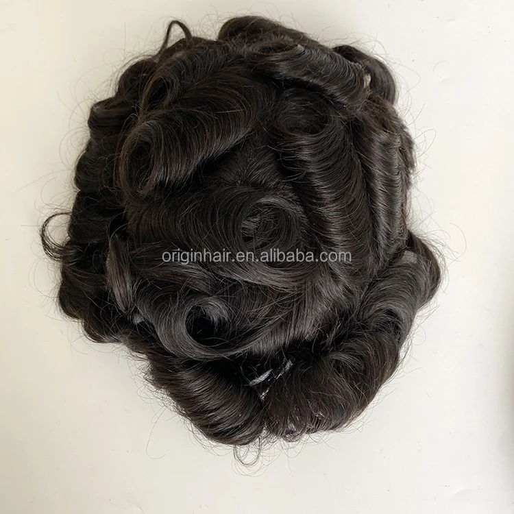 Wholesale Price Ready To Ship Men Hair Wig Australia Base Toupee Human Hair Replacement System Men Toupee Wig For Bald Man