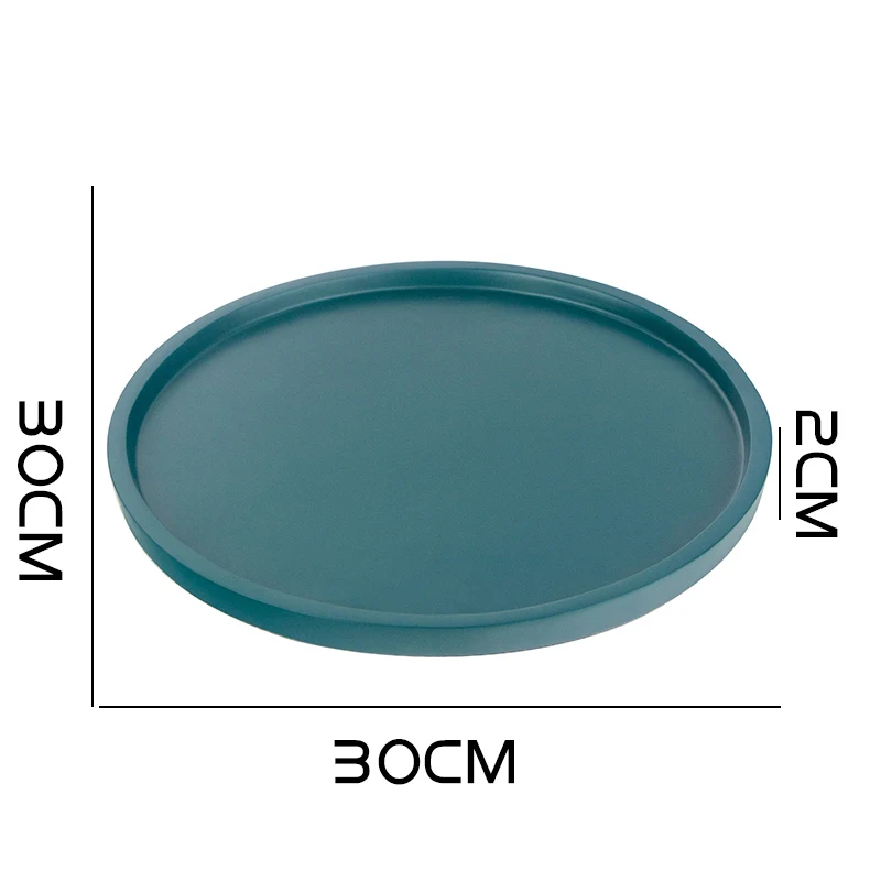 Hotel home black marble fruit candy cup holder wooden resin round serving tray