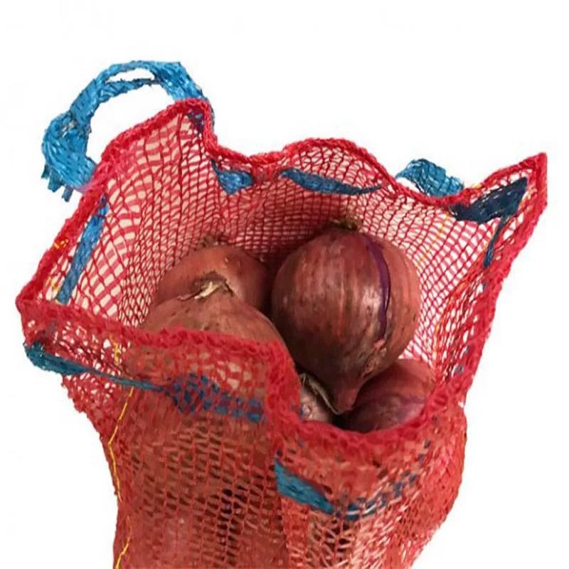 Red Leno Onion Packaging Mesh Bag Circular Tubular pp Orange Cabbage Carrots Fruit Vegetables Mesh Bag 25kg 10kg