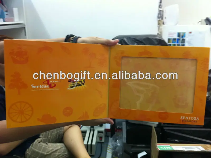 customize flip open card board paper folding photo frame book 4x6 inch,  souvenir paper board photo book frame