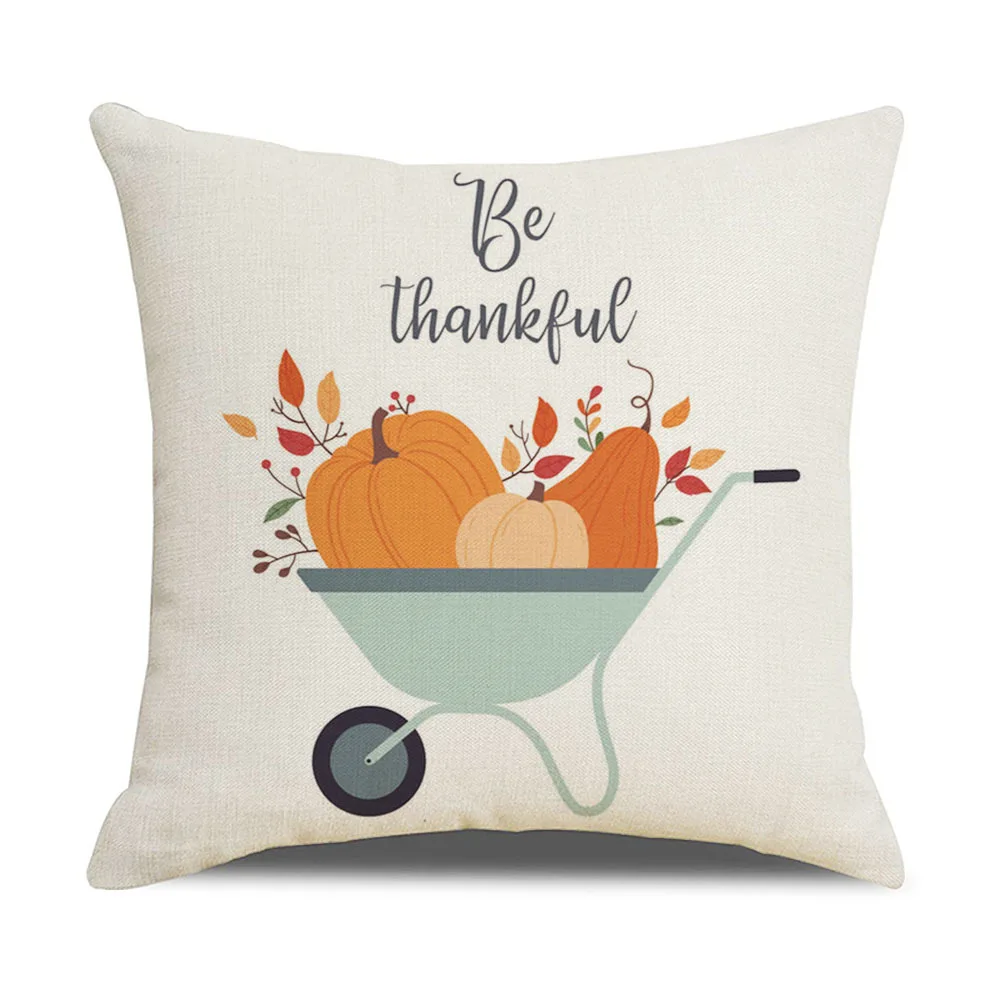 Pumpkin Thanksgiving holiday multi-design printed pillow case cover fast delivery pillow cover linen pillow cover with low MOQ