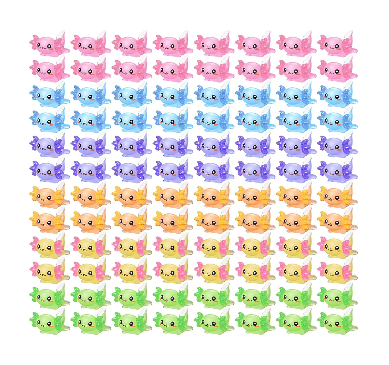 Mini Axolotl Resin Charms Figurine Toy Miniature Axolotl Ornament Tiny Animal Figures for DIY Garden Dollhouse Decoration