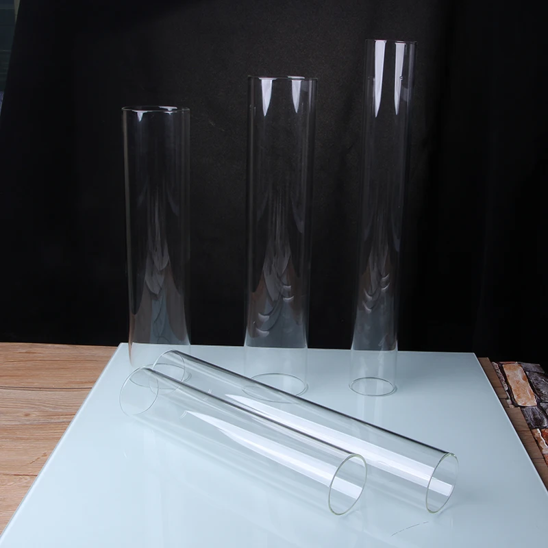 Inner Dia 90mm Customized Sizes Open Ended Glass Candle Holder Tube Chimney For Crystal Candlesticks Low MOQ