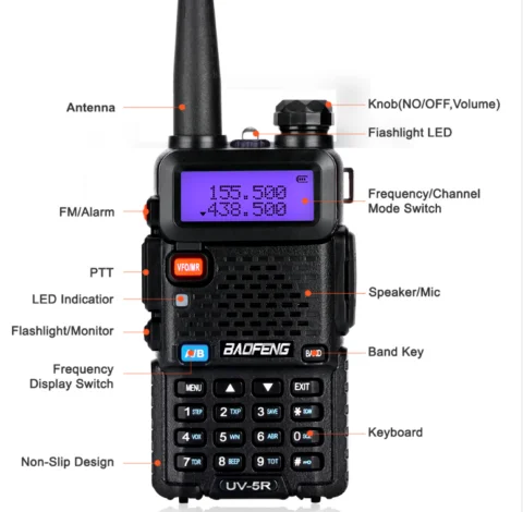 baofeng uv-5r handy walkie talkie CE FCC certificate 128 channels dual band Transceiver