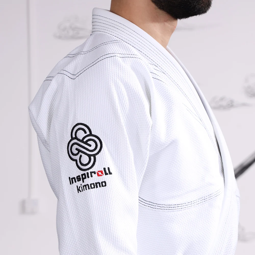 White cotton pearl weave brazilian jiujitsu kimono bjj gi 2024 Ibjjf Approved