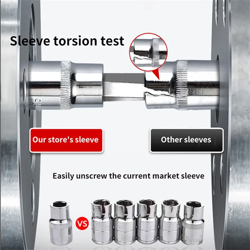 Hardware hand tool set auto maintenance tool set ratchet wrench sleeve set professional car.