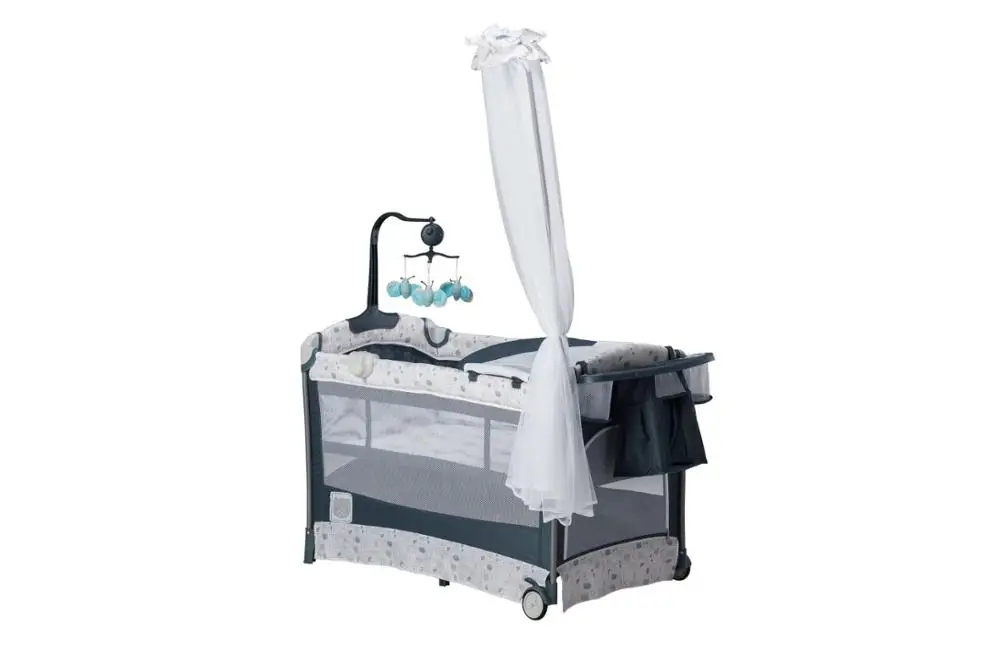 
EN716 Standard safety Baby travel cot with game entrance and mosquito net 