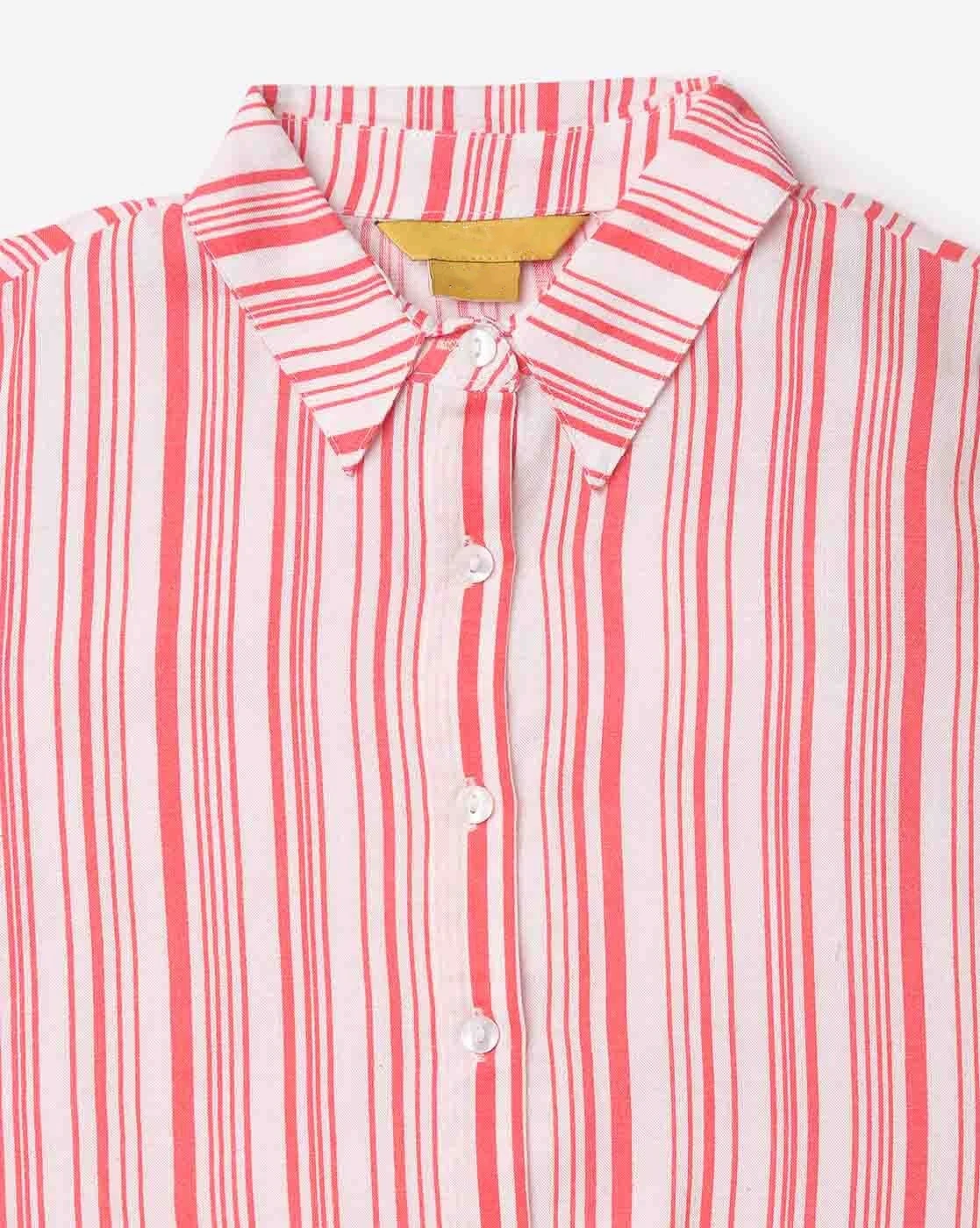 
Kids Clothing Children Wholesale Customization ISO Certificate Striped Top with Front Tie-Up Girls Blouse Tops 