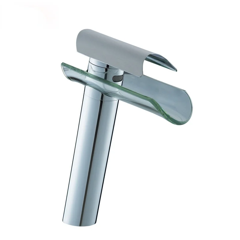 Wholesale toilet brass Basin hot and cold washbasin faucet wide mouth glass