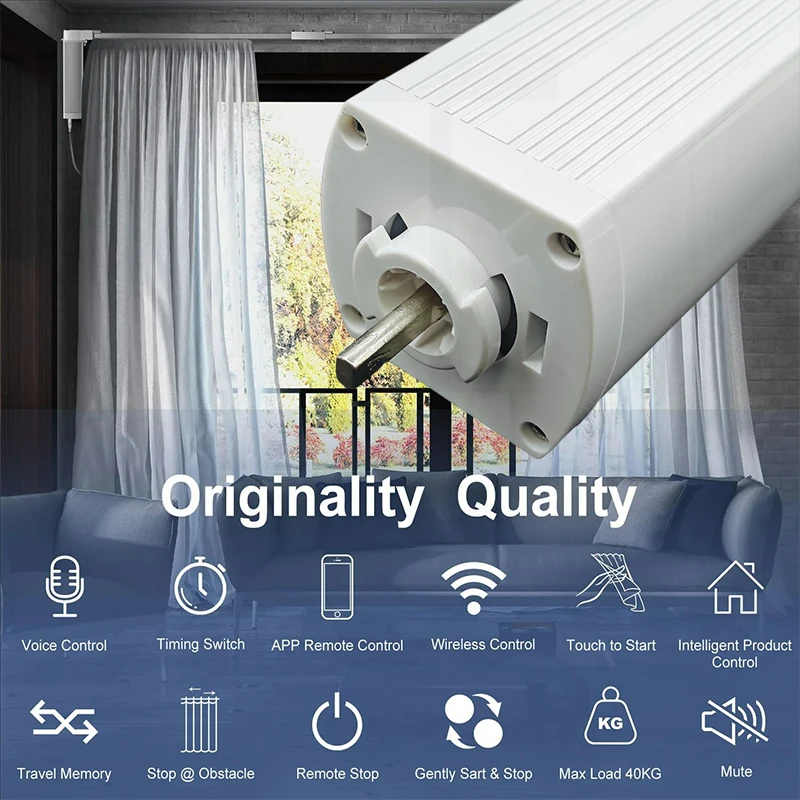 Speed Spliced Track Tuya Wifi/Zigbee Curtain Motor BCM700D Smart House Alexa Remote Control Smart Automatic Curtain