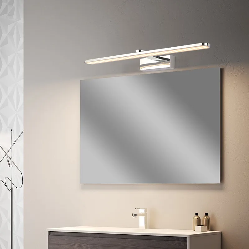 
Modern Stainless Steel LED vanity front mirror light bathroom makeup wall mounted sconces bedroom lighting fixtures 
