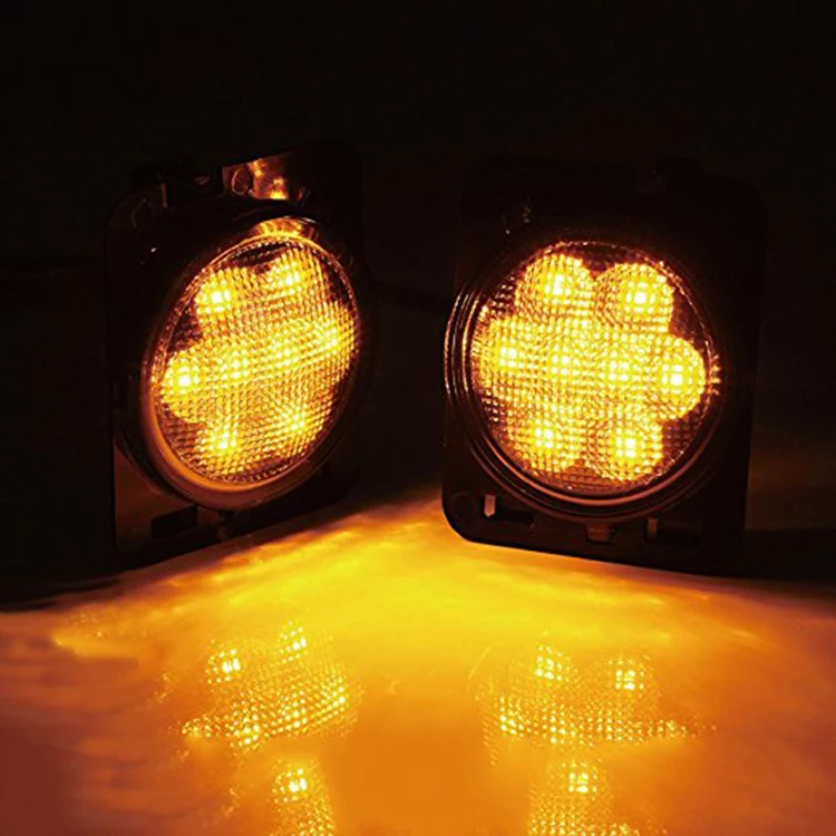 передний светодиодный указатель поворота колеса Fender Flare Боковой габаритный фонарь для Wrangler 2007-2015 с черным корпусом