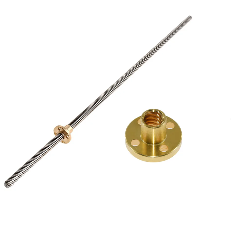 TWOTREES 3D Printers Parts T8 ball screw 150mm 250mm 300mm 330mm 350mm Lead Screw and Brass Trapezoidal Nuts Leadscrew Part