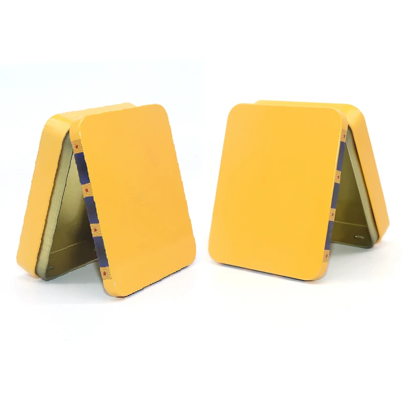 Child resistant tin case custom printing square Metal Packing Tin Container candy mint hinged small tin box