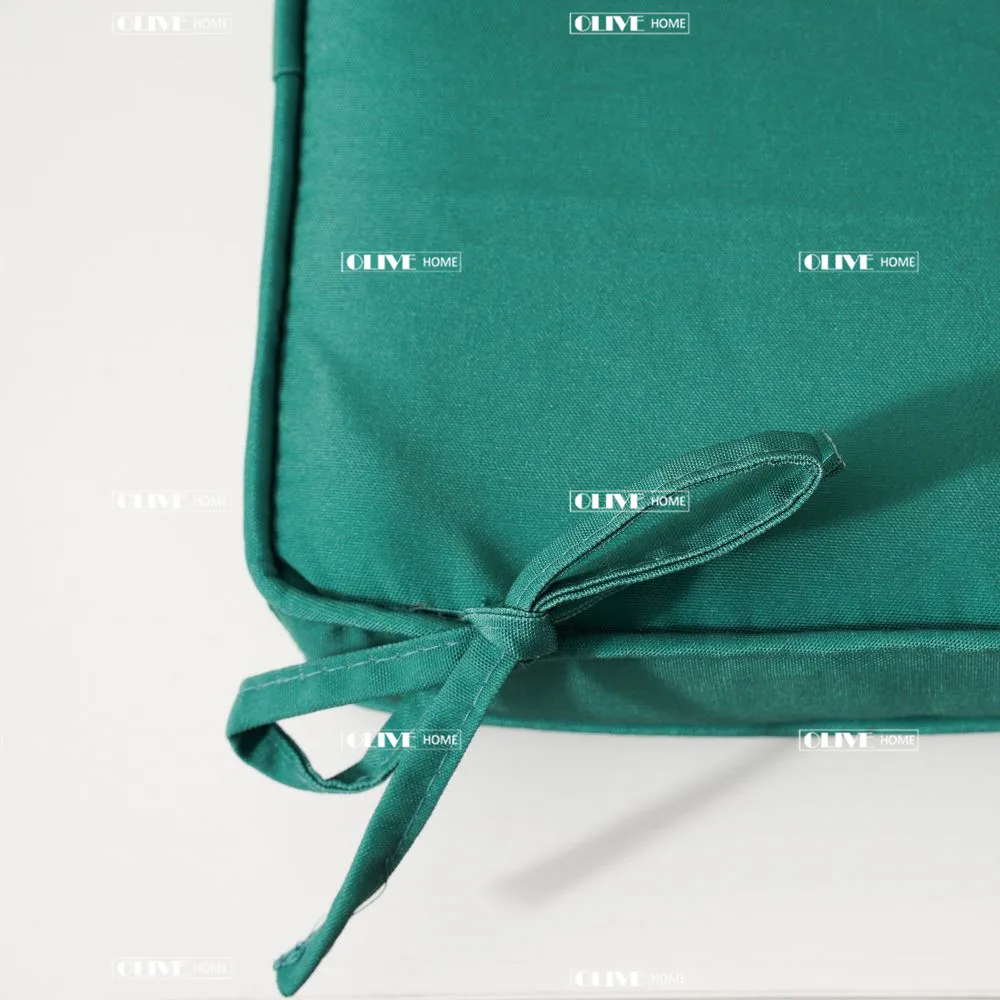 Green solid color comfortable waterproof custom design Outdoor Chair Cushions with Double Piping Patio Chair Cushions