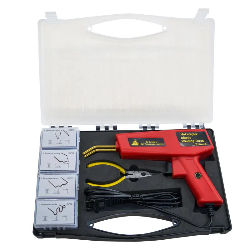 50W Plastic Weld Gun Portable Plastic Welding Repair Kit Car Bumper Welder Machine 200Pcs Staples
