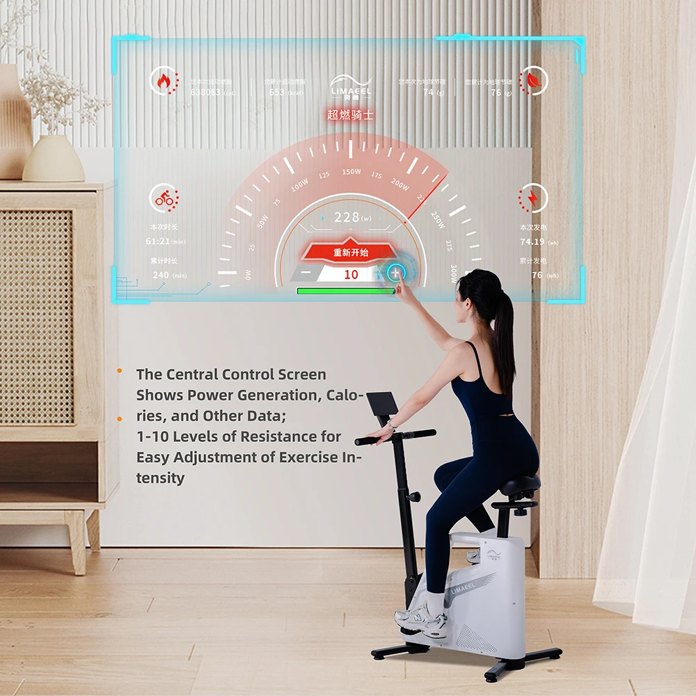 Foldable Convenient Home Exercise Bike Storable Electricity Generating Bike for Home Use