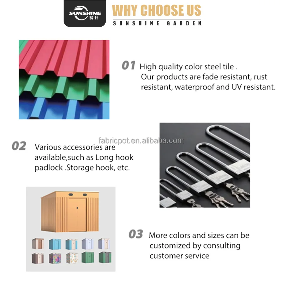 Prefabricated Steel Garden Storage Shed Outdoor Metal Shed Flatpack Large Warehouse Garage House